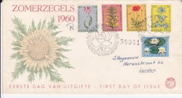 NEDERLAND - 1960 - SERIE COMPLETE YVERT N°719/723 Sur ENVELOPPE FDC - FLORE - FDC