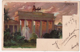 Berlin Brandenburger Tor - Postcard Travelled Locally In Croatia 1899 - Brandenburger Deur