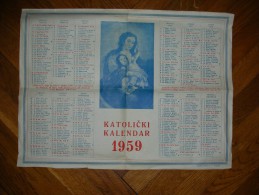 Yugoslavia,FNRJ,calendar,catholic Religion,prayers,holy Mary (mother Of Jesus),christianity - Tamaño Grande : 1941-60