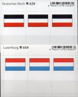 In Farbe 2x3 Flaggen-Sticker 3.Reich+Luxemburg 7€ Kennzeichnung Alben Karten Sammlungen LINDNER 628+654 Flag Germany Lux - Colecciones