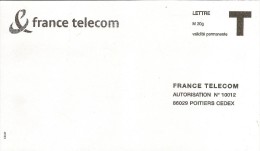 Lettre T Pour France Telecom - Cartes/Enveloppes Réponse T