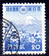 JAPAN 1937  Mt. Fuji And Cherry Blossom - 20s. - Blue   FU - Gebruikt