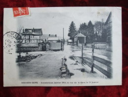 AL6-10- BAR SUR SEINE  -  INONDATIONS JANVIER 1910 LA RUE DE LA GARE LE 23 JANVIER - Bar-sur-Seine