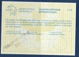 CRI, Coupon- Réponse International, Type 28 ( 8.1993) BREST-PRINCIPAL  (cr58) - Antwoordbons