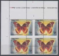 2013.183 CUBA 2013 MNH PERFORATION ERROR. MARIPOSAS, BUTTERFLIES. BLOCK 4. - Non Dentelés, épreuves & Variétés