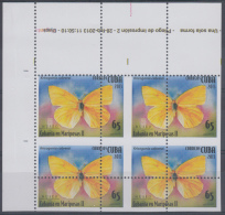 2013.184 CUBA 2013 MNH PERFORATION ERROR. MARIPOSAS, BUTTERFLIES. BLOCK 4. - Non Dentelés, épreuves & Variétés