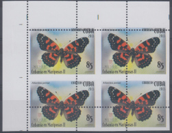 2013.188 CUBA 2013 MNH PERFORATION ERROR. MARIPOSAS, BUTTERFLIES. BLOCK 4. - Non Dentelés, épreuves & Variétés