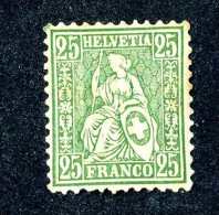 2890 Switzerland 1881  Michel #41 M* Scott #55a Yellow Green   ~Offers Always Welcome!~ - Neufs