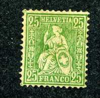 2891 Switzerland 1881  Michel #41 M* Scott #55a Yellow Green   ~Offers Always Welcome!~ - Ungebraucht