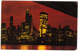 Cartolina - Night View Of Lower Manhattan - 1979 - Viaggiata - Manhattan