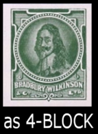 GREAT BRITAIN. Charles I. Green ESSAY 4-BLOCK  Ungum.    [essai,Probedruck,ensayo, Saggio,proef] - Ensayos, Pruebas & Reimpresiones