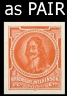 GREAT BRITAIN King Charles Orange ESSAY PAIR Ungum. - Essays, Proofs & Reprints