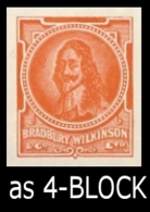 GREAT BRITAIN King Charles Orange ESSAY 4-BLOCK Ungum. - Proeven & Herdruk