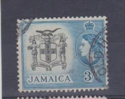 Jamaica 1956 QEII 3/- Blue & Black Coat Of Arms Definitive FU - Jamaica (...-1961)