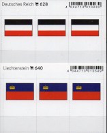 In Farbe 2x3 Flaggen-Sticker Liechtenstein+Reich 7€ Kennzeichnung Alben Karten Sammlung LINDNER 628+640 Flags Germany FL - Material