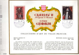 Feuillet Tirage Limité CEF 15 Charles Seigneur De Monaco Jeanne Grimaldi - Cartoline Maximum
