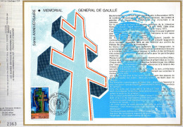 Feuillet Tirage Limité CEF 411 Mémorial Général De Gaulle - Briefe U. Dokumente