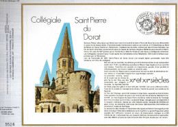 Feuillet Tirage Limité CEF 416 Collégiale Saint Pierre Du Dorat - Storia Postale