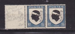 FRANCE N° 755 10C OUTREMER ET NOIR BLASON DE LA CORSE  POINT AU DESSUS DU O DE CORSE NEUF SANS CHARNIERE - Unused Stamps