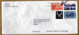 Enveloppe Cover Brief  Boston To Ghlin Belgium - Brieven En Documenten