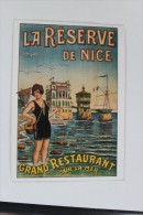 REPRODUCTION - La Réserve De Nice - Grand Restaurant Sur La Mer - ILLUSTRATEUR Nino - Publicidad