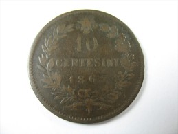 ITALY 10 CENTISIMEI 1867 VITTORIO EMANUELE COPPER OR BRONZE COIN  LOT 16 NUM 11 - 1861-1878 : Victor Emmanuel II