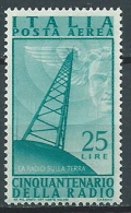 1947 ITALIA POSTA AEREA RADIO 25 LIRE VARIETà MNH ** - JU047 - Varietà E Curiosità