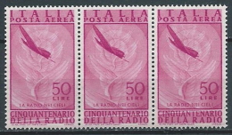 1947 ITALIA POSTA AEREA RADIO 50 LIRE VARIETà MNH ** - JU047 - Varietà E Curiosità