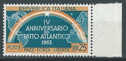 1953 ITALIA PATTO ATLANTICO 25 LIRE VARIETà MNH ** - JU047 - Varietà E Curiosità