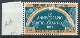 1953 ITALIA PATTO ATLANTICO 25 LIRE VARIETà MNH ** - JU046-4 - Varietà E Curiosità