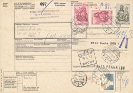 I3430 - Switzerland (1977) 6814 Lamone-Cadempino / 9470 Buchs (SG) 1 / Ceske Velenice / Praha 120 / 221 00 Praha 121 - Storia Postale