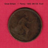 GREAT BRITAIN    1  PENNY  1863  (KM # 749.2) - D. 1 Penny