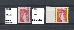 Variété De 1978 Neuf** Y&T N° 1972 & 1972c  Sans Bande De Phosphore. - Ongebruikt