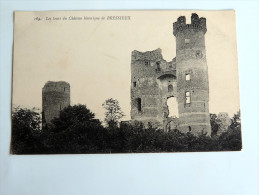 Carte Postale Ancienne : Les Tours Du Chateau Historique De BRESSIEUX , En 1916 - Bressieux