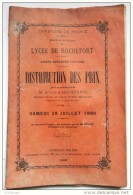 DISTRIBUTION DES PRIX JUILLET 1906 LYCEE DE ROCHEFORT SUR MER ACADEMIE DE POITIERS - Diplome Und Schulzeugnisse