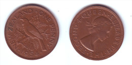 New Zealand 1 Penny 1954 - Nieuw-Zeeland