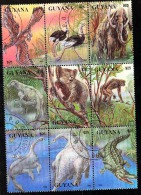 GUYANA Prehistoire. Animaux Prehistoriques FEUILLET 9 VALEURS EMIS EN 1993 Oblitere. Used - Prehistorisch