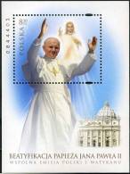 2011 Vaticano, Foglietto Della Polonia In Emissione Congiunta Polonia -Vaticano Beatificazione Giovanni Paolo II° - Blocchi E Foglietti