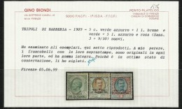 OCCUPAZIONI ITALIANE TRIPOLI DI BARBERIA 1909 SOPRASTAMPATI D'ITALIA ITALY OVERPRINTED SERIE COMPLETA MNH CERTIFICATO - Sonstige & Ohne Zuordnung