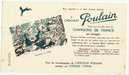 Buvard Chocolat Poulain Chansons De France Enfantines Meunier Tu Dors Moulin - Chocolade En Cacao