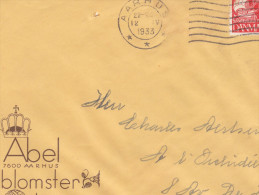Fleurs - Arts - Bateaux - Danamerk - Lettre De 1933 ° - Oblitération Aarhus - Expédié Vers La Belgique - Storia Postale
