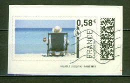 Transat, Chapeau, Mer Bleu, Vacances - FRANCE - MONTIMBRENLIGNE - 2011 - 1999-2009 Viñetas De Franqueo Illustradas