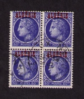 Bloc De 4 Timbres Oblitérés Algérie, Cérès De Mazelin, 60 F, Charles Mazelin, Henri Cortot, 1945 - Oblitérés