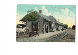 M.K.&T. Depot - San Marcos Texas - GARE TRAIN Cheval Animation - Voie Ferrée Chemin De Fer - N°22824 - Other & Unclassified