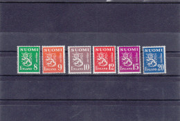 FINLANDIA   YVERT   362/67   MH  * - Unused Stamps