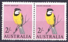 Australia 1964 Birds 2/- Golden Whistler MNH Pair - Gum Creasing - Ongebruikt