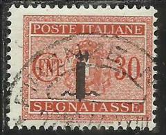 ITALIA REGNO ITALY KINGDOM 1944 REPUBBLICA SOCIALE ITALIANA RSI TASSE TAXES SEGNATASSE FASCIO CENT. 30 USED CENTRATO - Postage Due