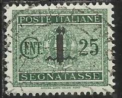 ITALIA REGNO ITALY KINGDOM 1944 REPUBBLICA SOCIALE ITALIANA RSI TASSE TAXES SEGNATASSE FASCIO CENT. 25 USED CENTRATO - Strafport