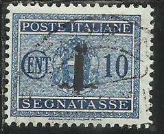 ITALIA REGNO ITALY KINGDOM 1944 REPUBBLICA SOCIALE ITALIANA RSI TASSE TAXES SEGNATASSE FASCIO CENT. 10 USED CENTRATO - Portomarken