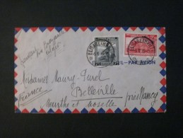Congo Belge 1945 Lettre Par Avion Elisabethville Pour Belleville France - 1947-60: Lettres